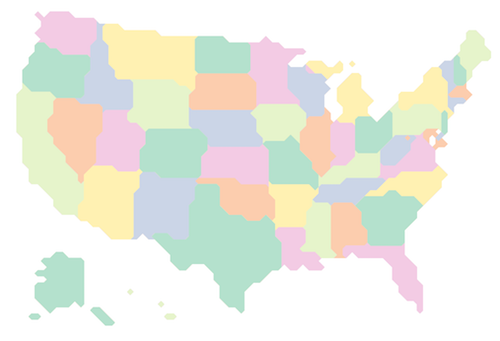 Geometric map of the United States