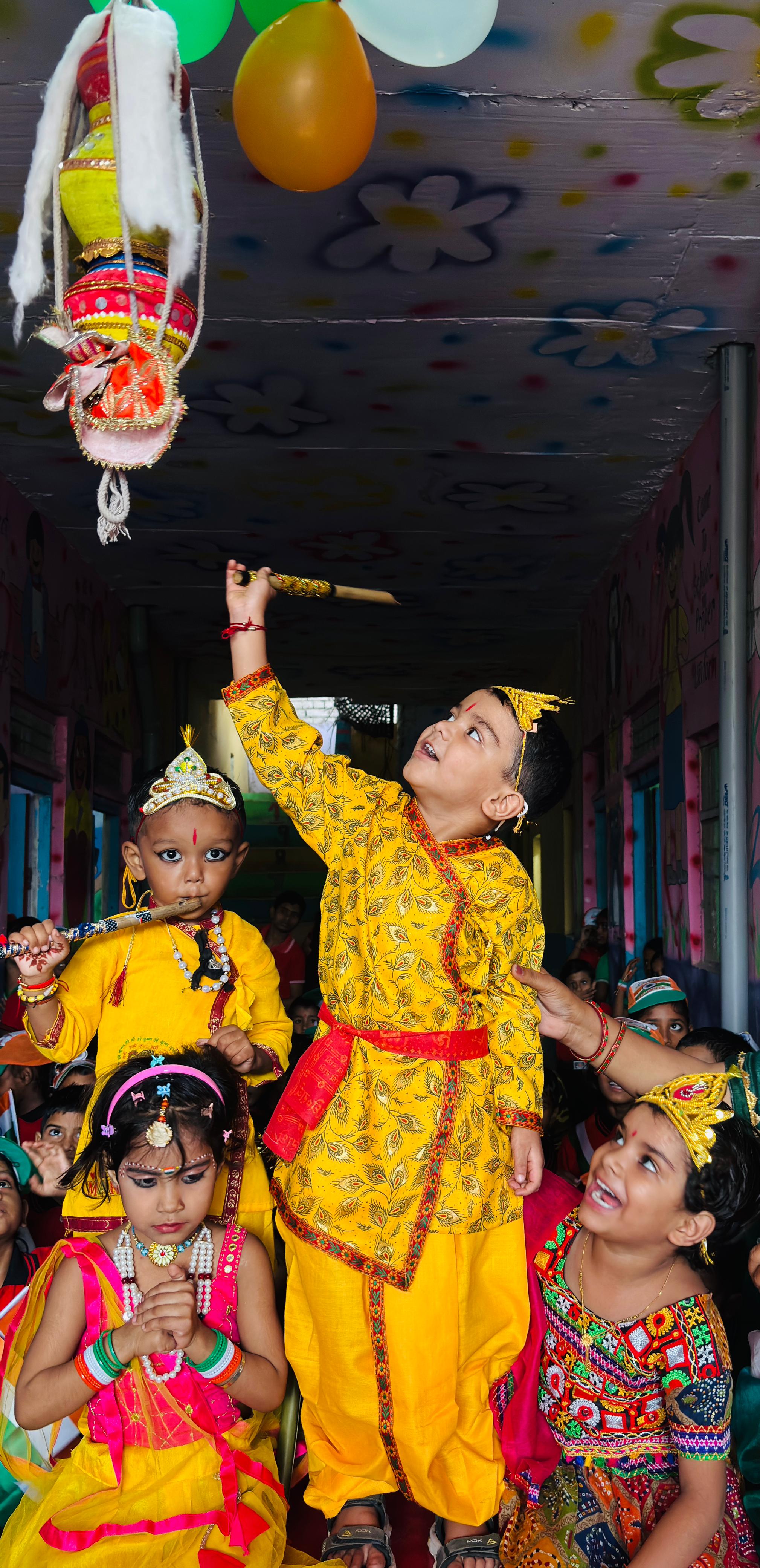 Janmashtami celebration at Holy Angels Public School - Students in traditional costumes performing cultural activities