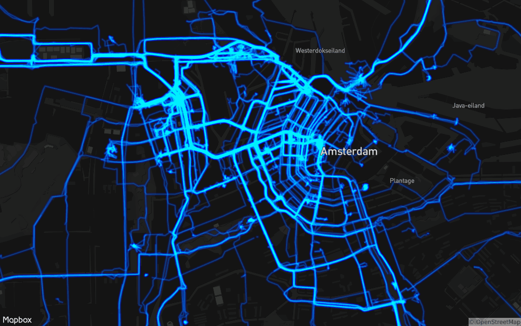 Example of a Mapbox heatmap map with Human data