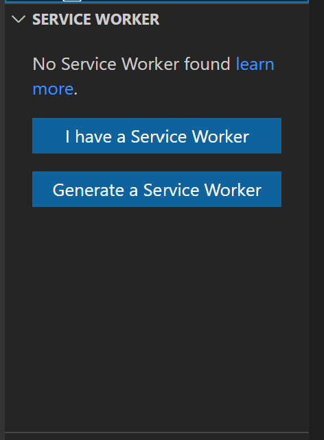 The Generate Service Worker button