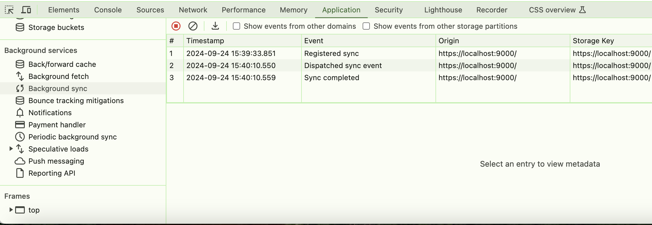Sync event completed