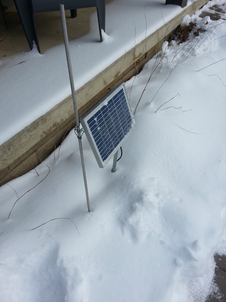 Solar Panel at ~80 degree Angle With No Snow Cover