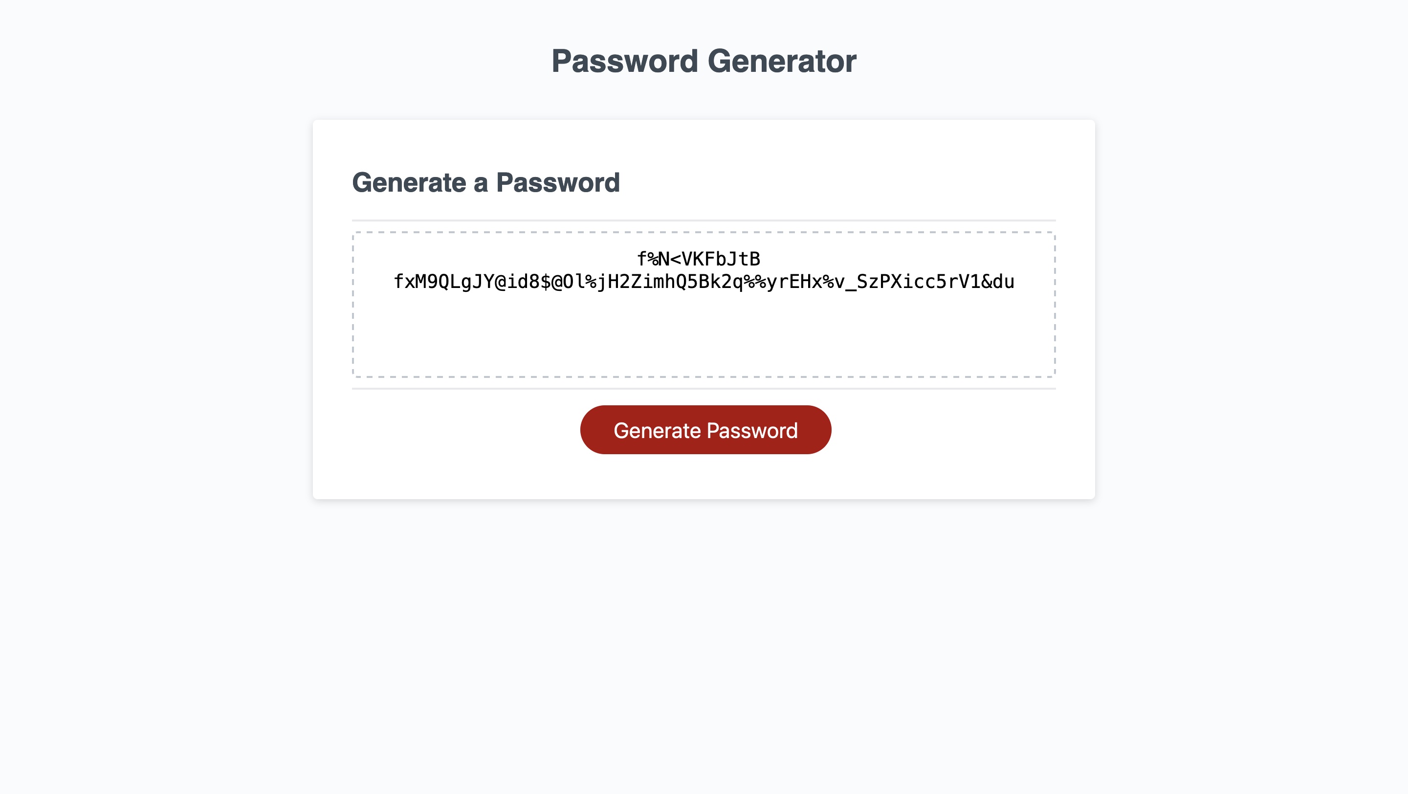 screenshot of Peter Geipel's Password Generator