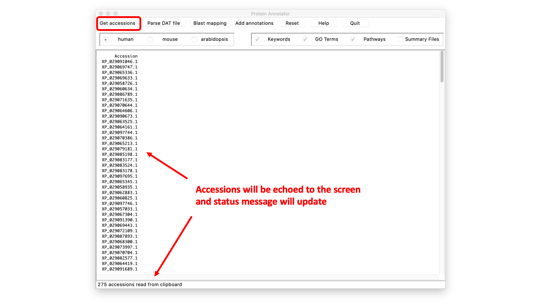 load accessions