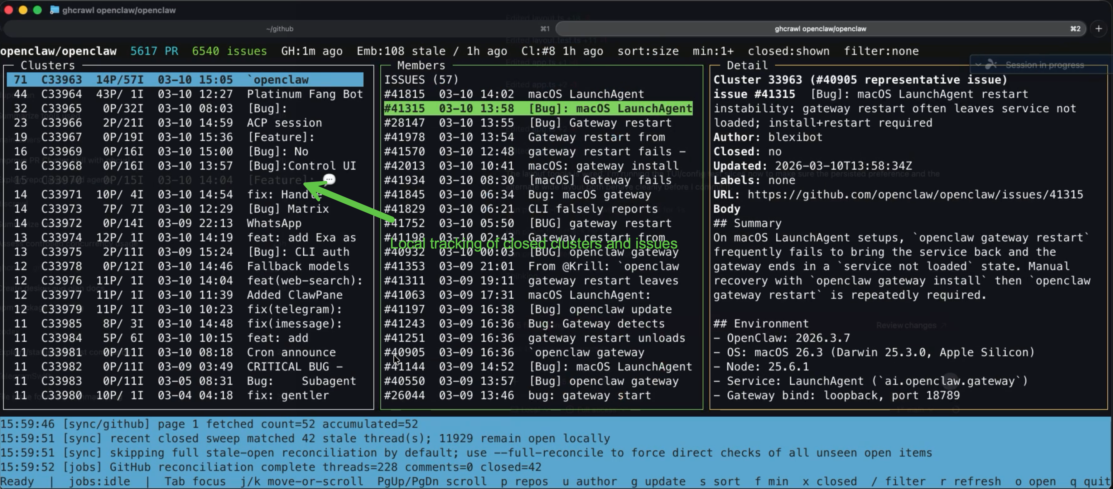 Completely closed cluster grayed out