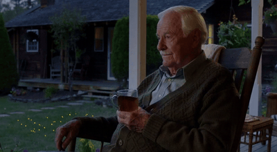 Grandpa in a rocking chair, seamless loop