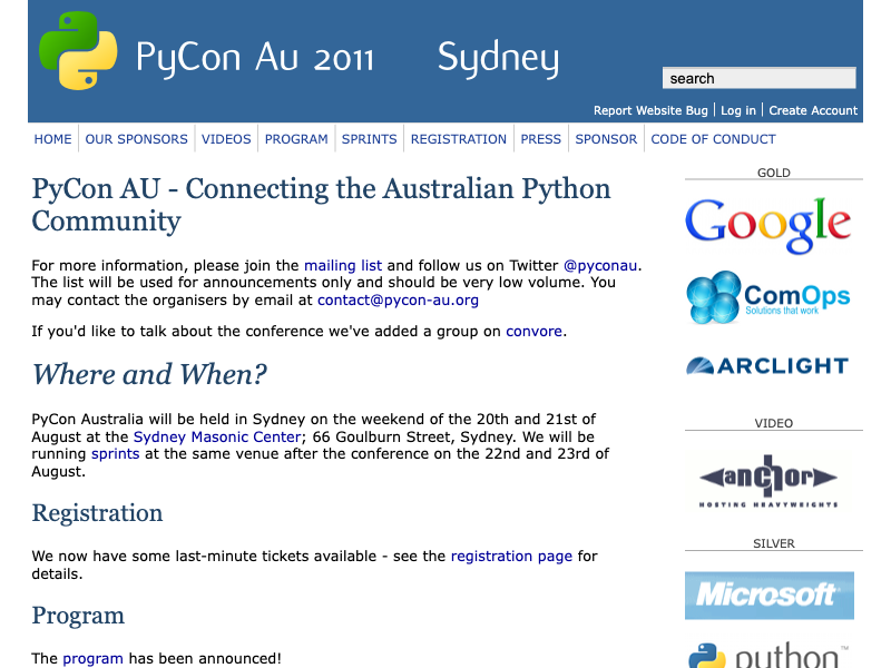 pyconau/2011-archive