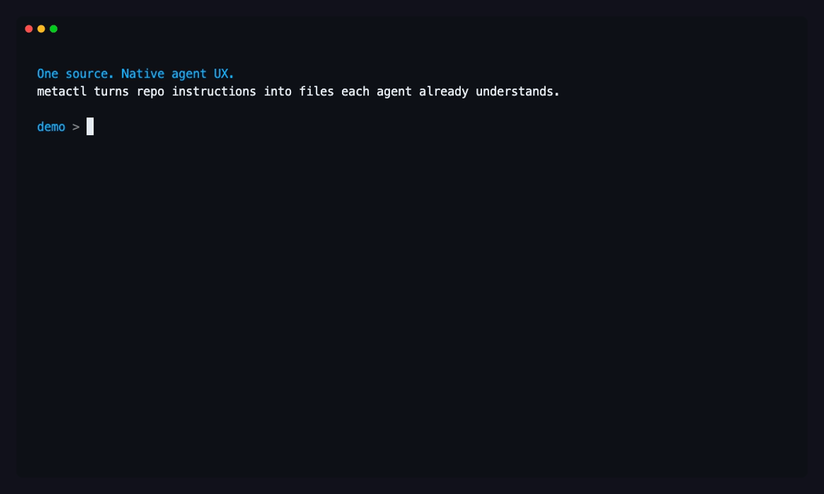 metactl quickstart terminal demo