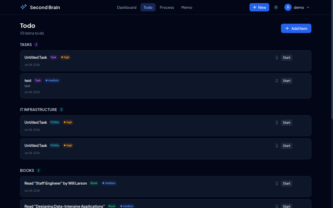 second-brain-claude screenshot