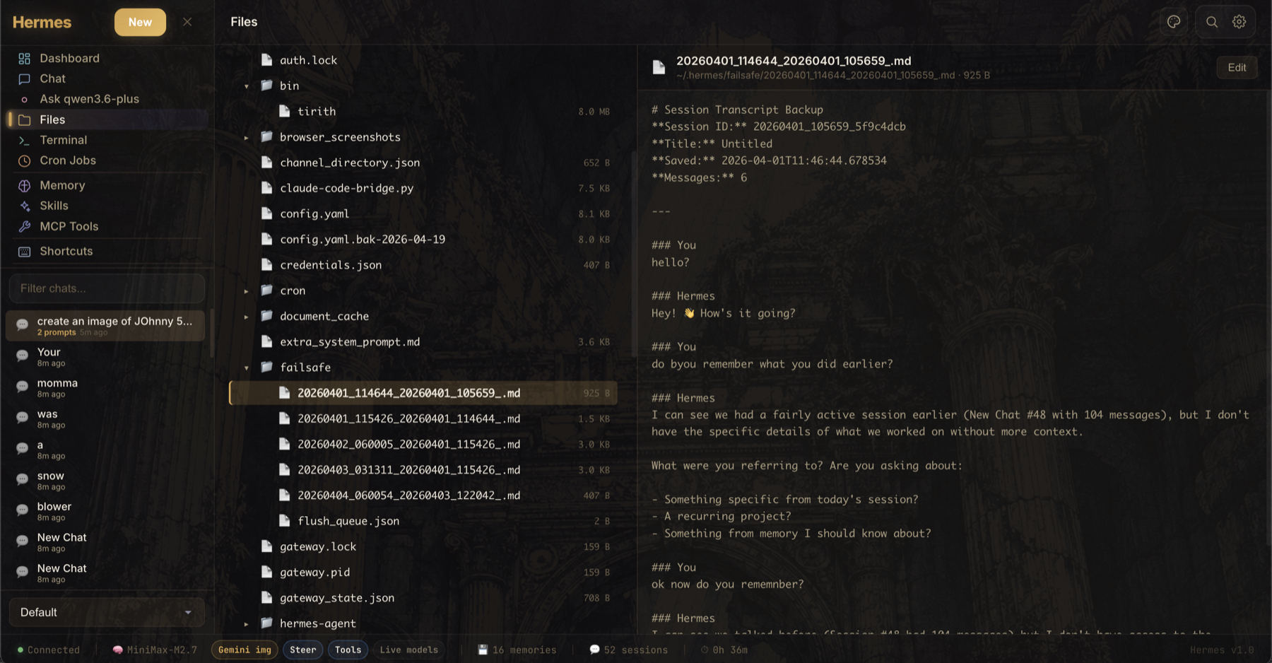 Live file browser for the active workspace with inline preview