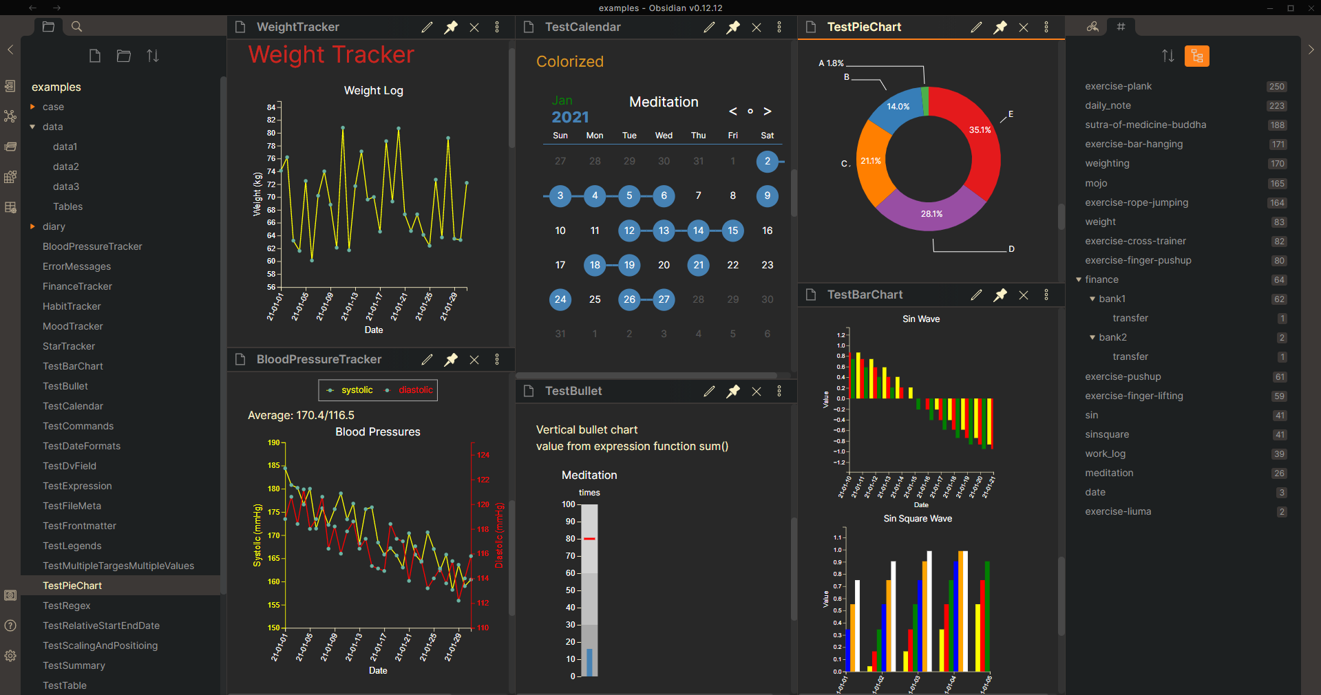 GitHub efokin/obsidian tracker beta: A plugin tracks occurrences and