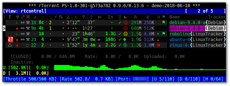 rTorrent-PS Screenshot