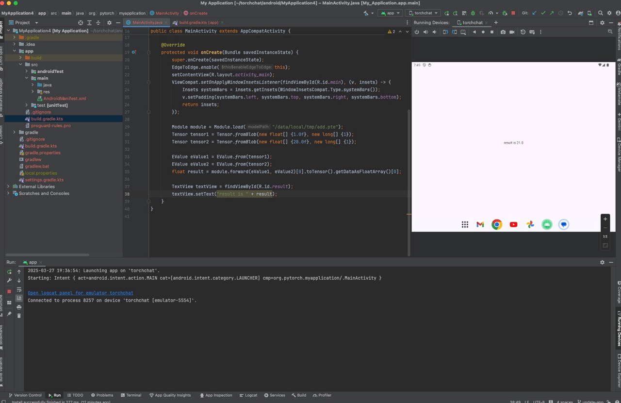 Integrating and Running ExecuTorch on Android