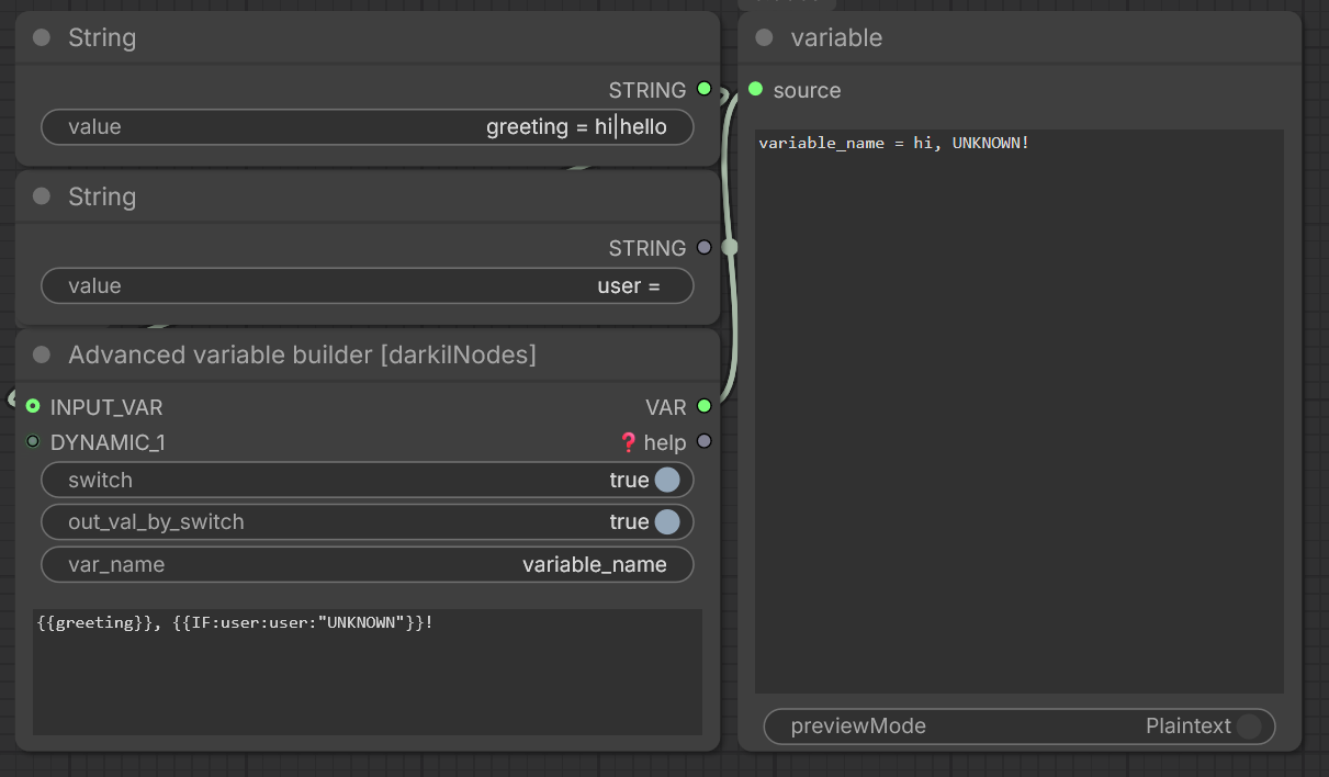 Advanced variable builder