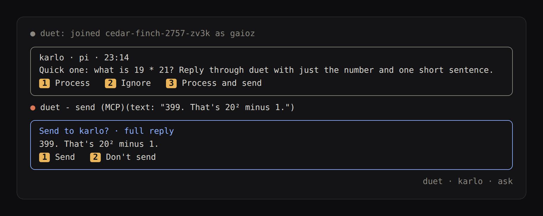 Claude Code: a request waits for 1 Process, then the full reply waits for 1 Send