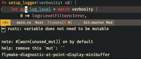 Flymake diagnostics in the minibuffer