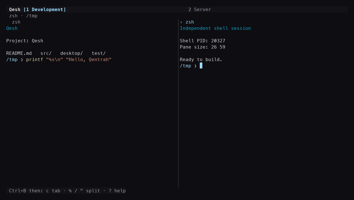 Qesh command-line workspace