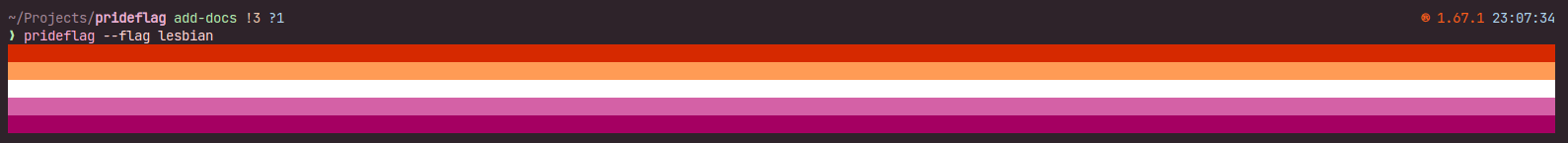 Output of the program, run with --flag lesbian