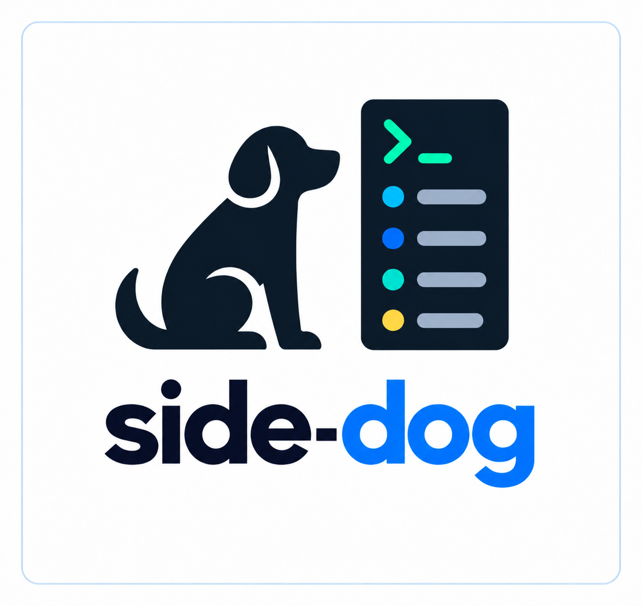 Side Dog logo: a dog beside a coding-agent activity panel