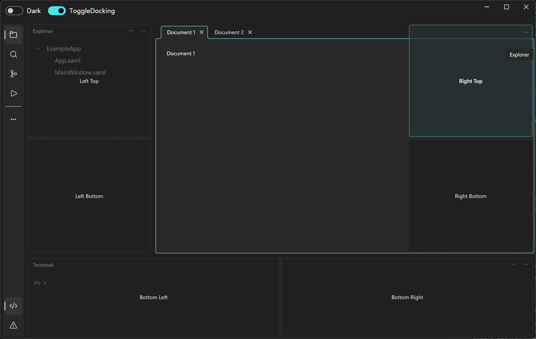 Toggle preview dark