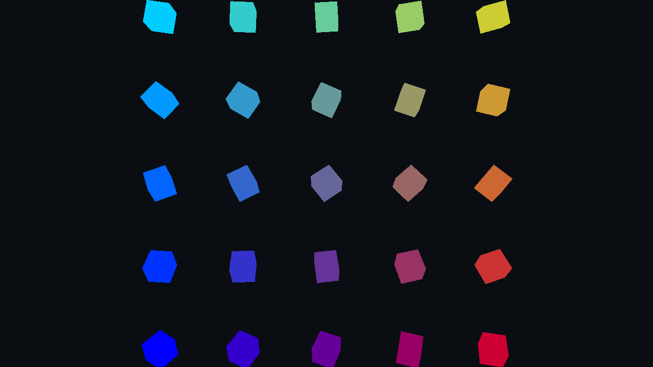A grid of instanced cubes rendered with one indirect draw