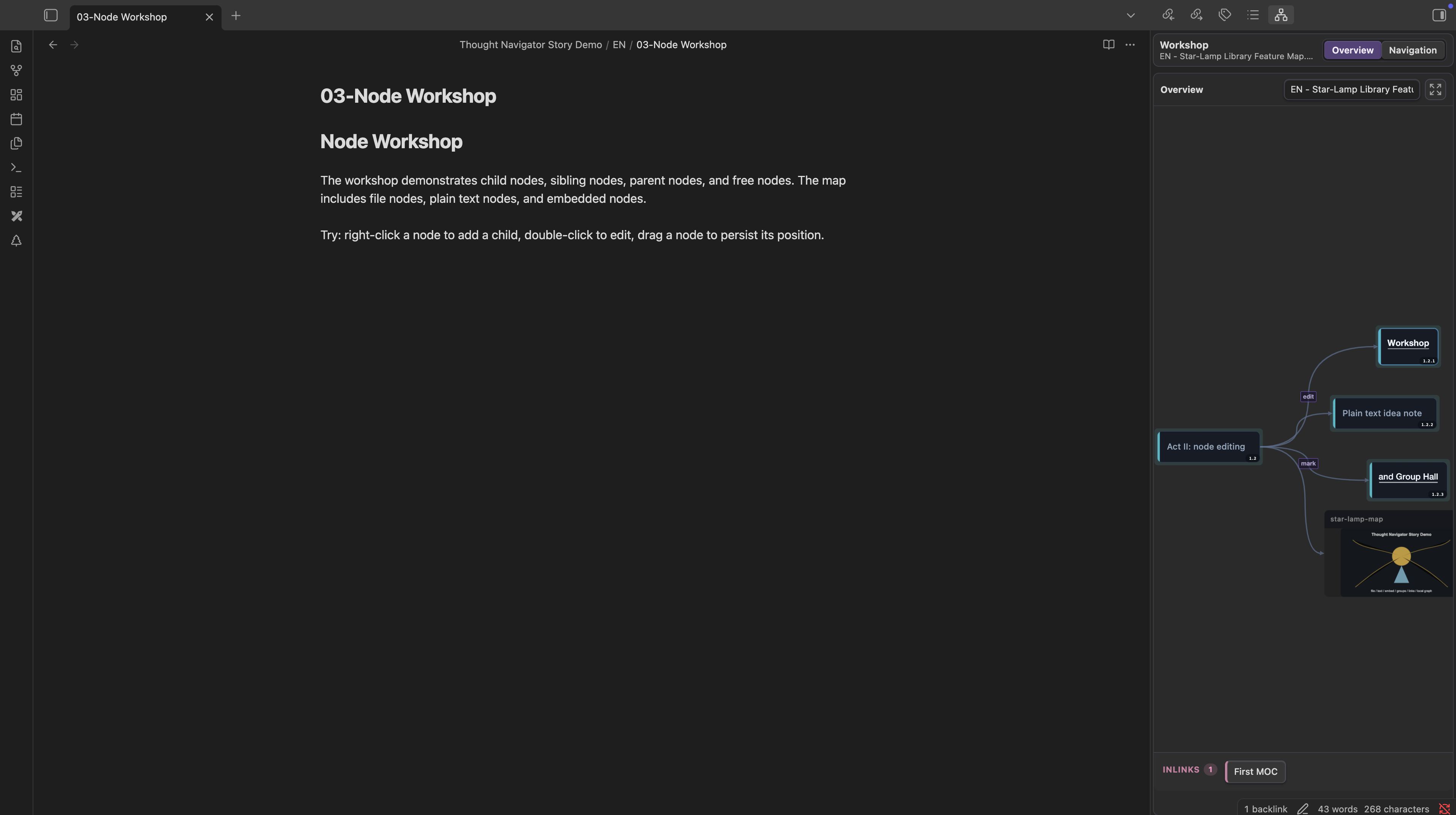 Thought Navigator graph screenshot