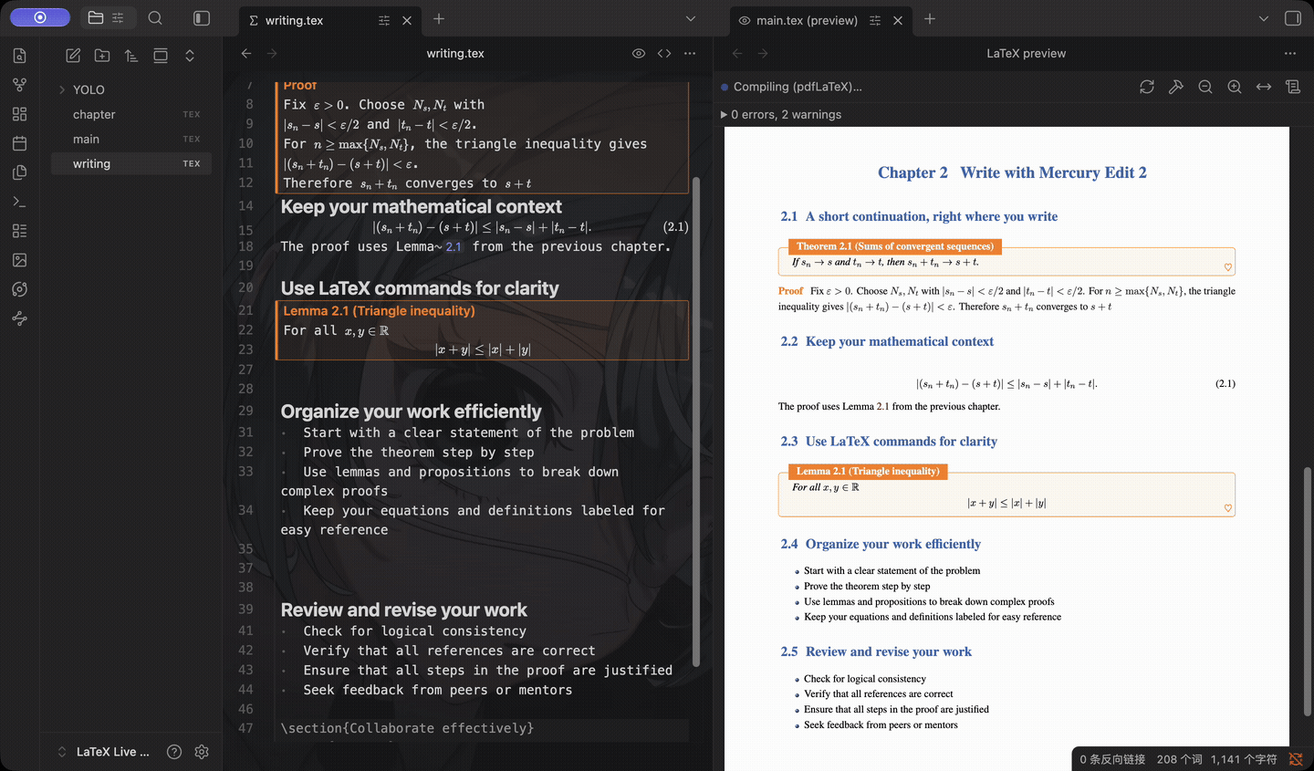 Real inline completion, acceptance and the next native PDF update in five seconds