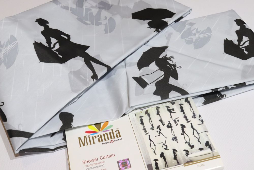 Штора для ванної Миранда Storm сіра 180x200 см PB1151