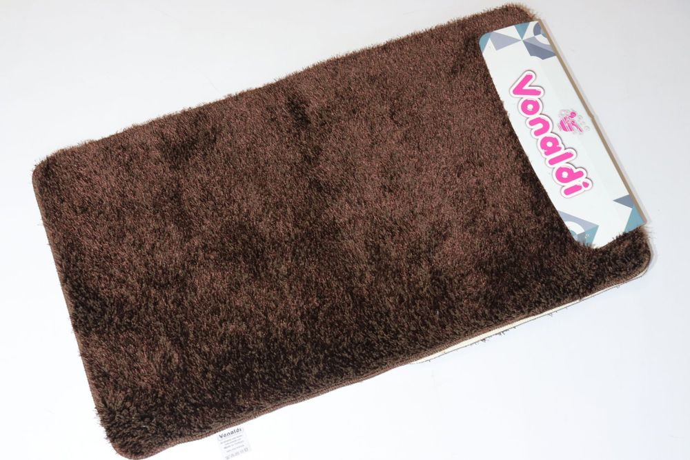 Набір килимків в ванну і туалет Pirlanta 100*60 +50*60 см з високим ворсом 01297 Brown Pirlanta/01297