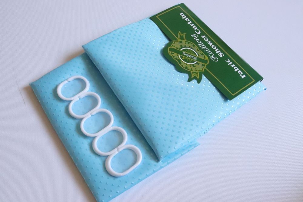 Штора для ванної тканинна однотонна 180x180 см 5214/lightblue