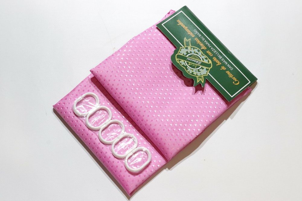 Штора для ванної тканинна однотонна 180x180 см 5214/pink2