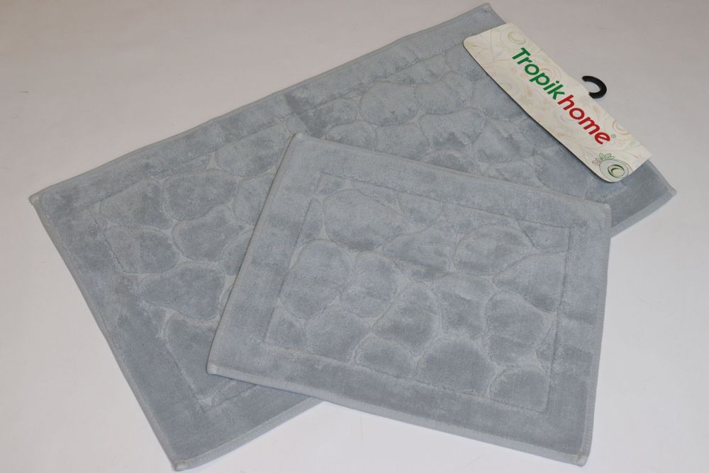 Набір килимків бавовняних для ванної 60x100 50x60 см Tropikhome Stone Grey PB1774 — фото 2