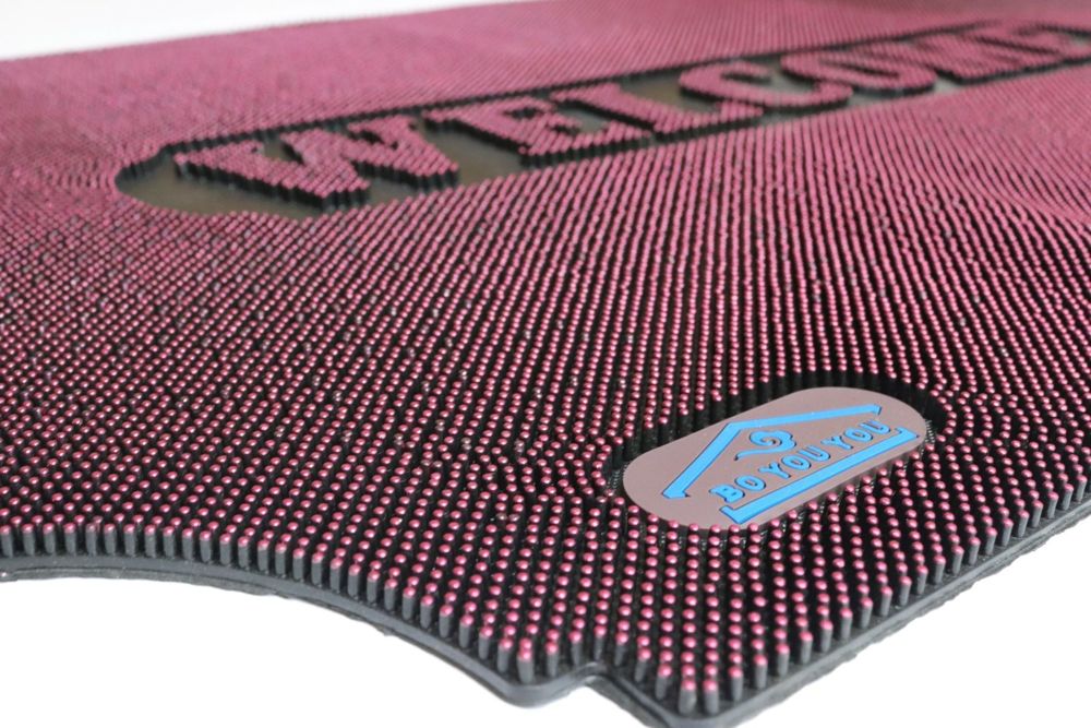 Килимок гумовий брудозахисний кольоровий 60*90 см 1878/red — фото 2