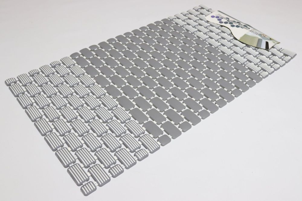 Протиковзкий килимок для душу піддону на присосках 68*40 см 1808/grey-white PB1882