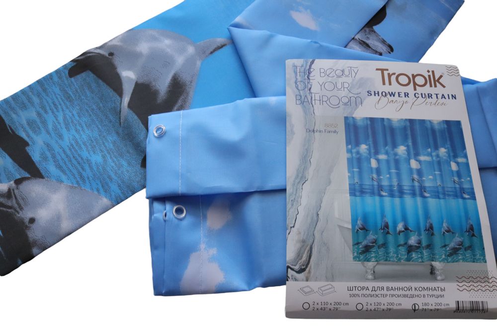 Штора для ванної широка 240x200 см Dolphin Family Tropik PB1890