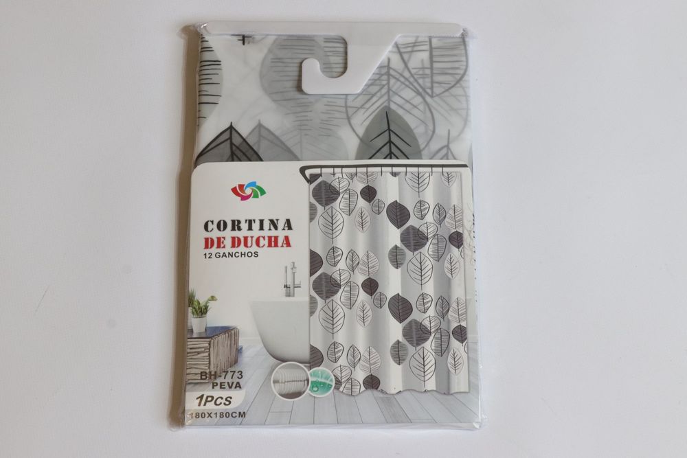 Шторка для ванної силіконова 180x180 см Ефіопія Grey Leaf Cortina 81068 — фото 2