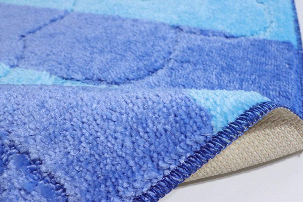 Набір килимків для ванної та туалету Vonaldi Multicolor 100*60 см та 50*60 см 05257 синій — фото 4