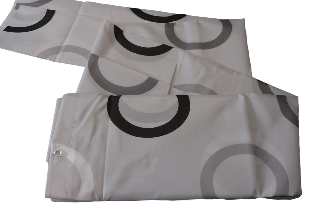 Штора для ванної довга 180x240 см (висота 240 см) Rings grey Tropik PB2049