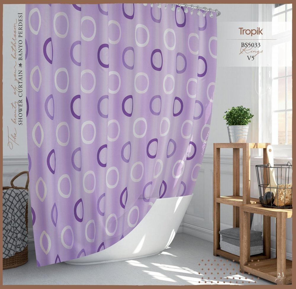 Штора для ванной Тропік Ringo violet V5 180*200 см PB293