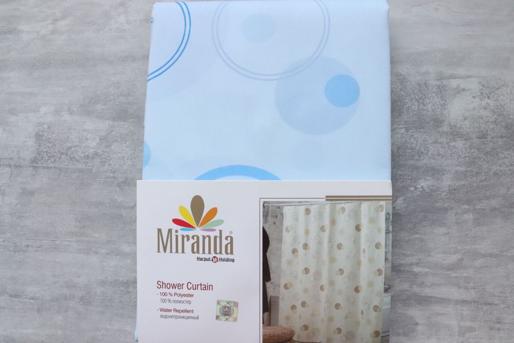Штора для ванної тканинна Миранда Circle blue 180*200 см PB327