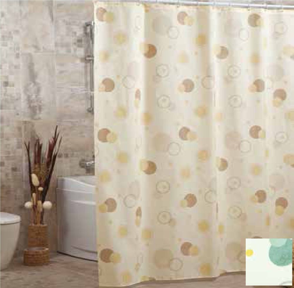 Штора для ванної тканинна Миранда Circle green 180*200 см PB328