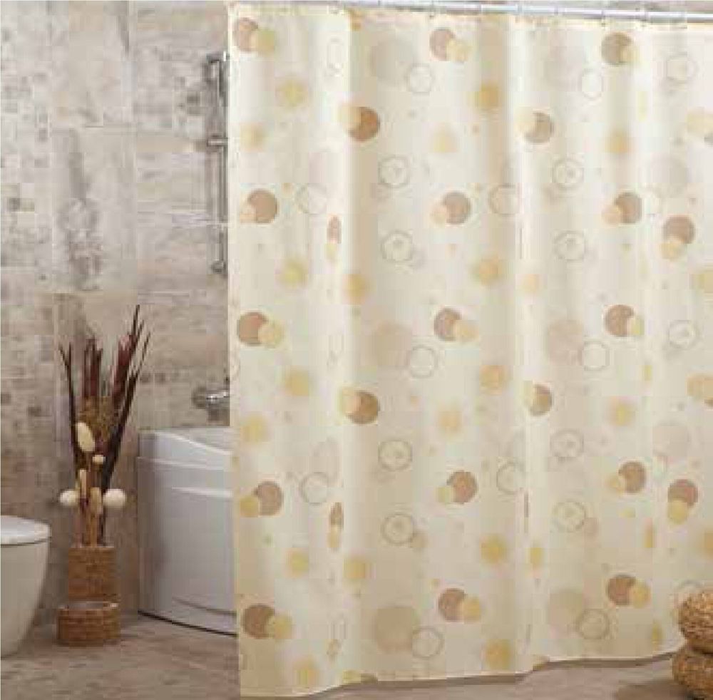 Штора для ванної тканинна Миранда Circle beige 180*200 см PB329
