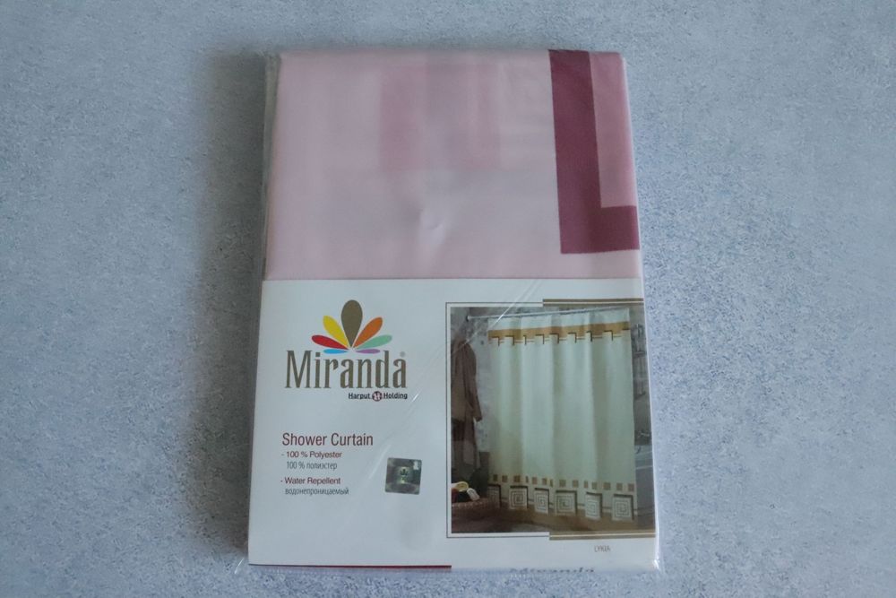 Штора для ванної тканинна Миранда Lykia 180*200 см рожевий PB338