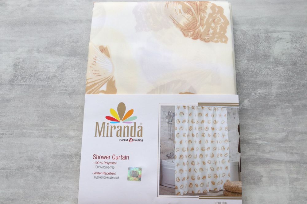 Штора для ванної тканинна Миранда Star Fish beige 180*200 см PB347