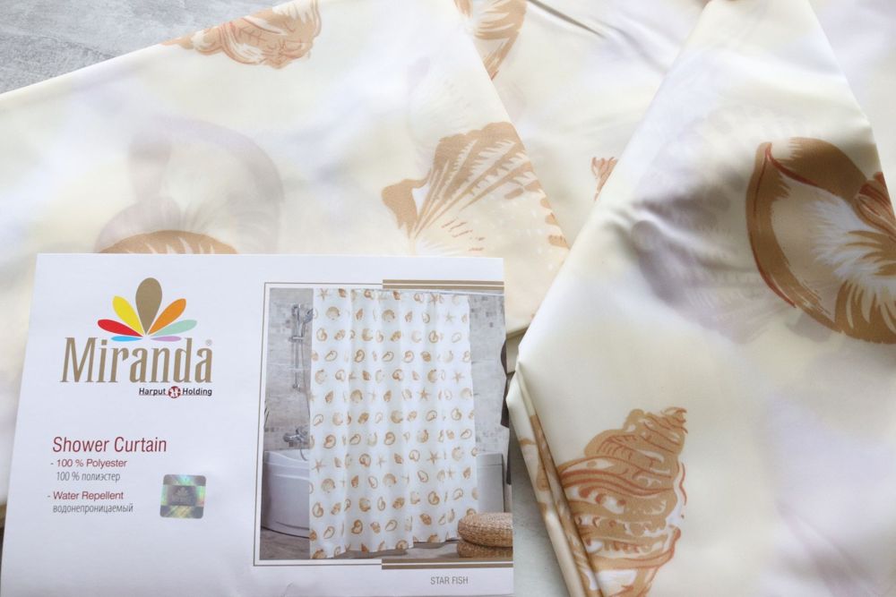 Штора для ванної тканинна Миранда Star Fish beige 180*200 см PB347 — фото 3