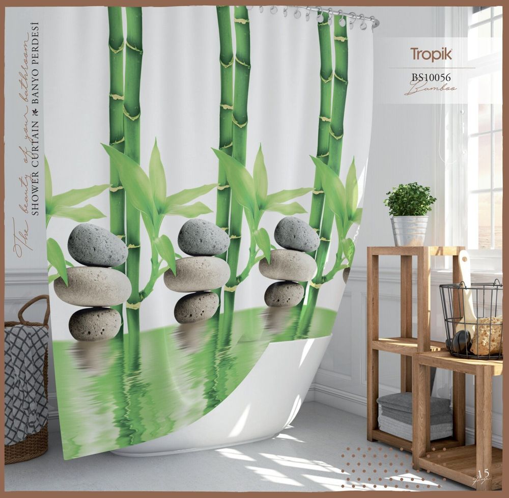 Штора для ванной 240*200 Тропік Bamboo PB353