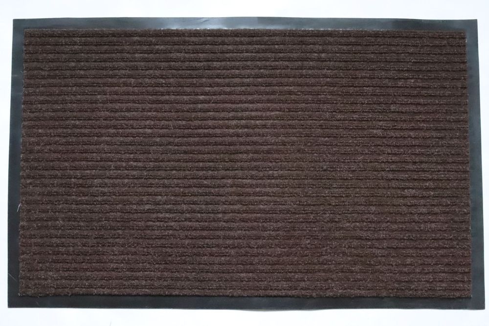 Килимок вхідний у смужку рубчик 80x120 см Br коричневий PB689