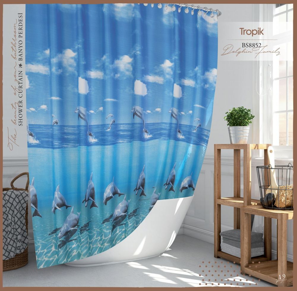Штора для душу Тропік Dolphin Family 120*200 см PB872