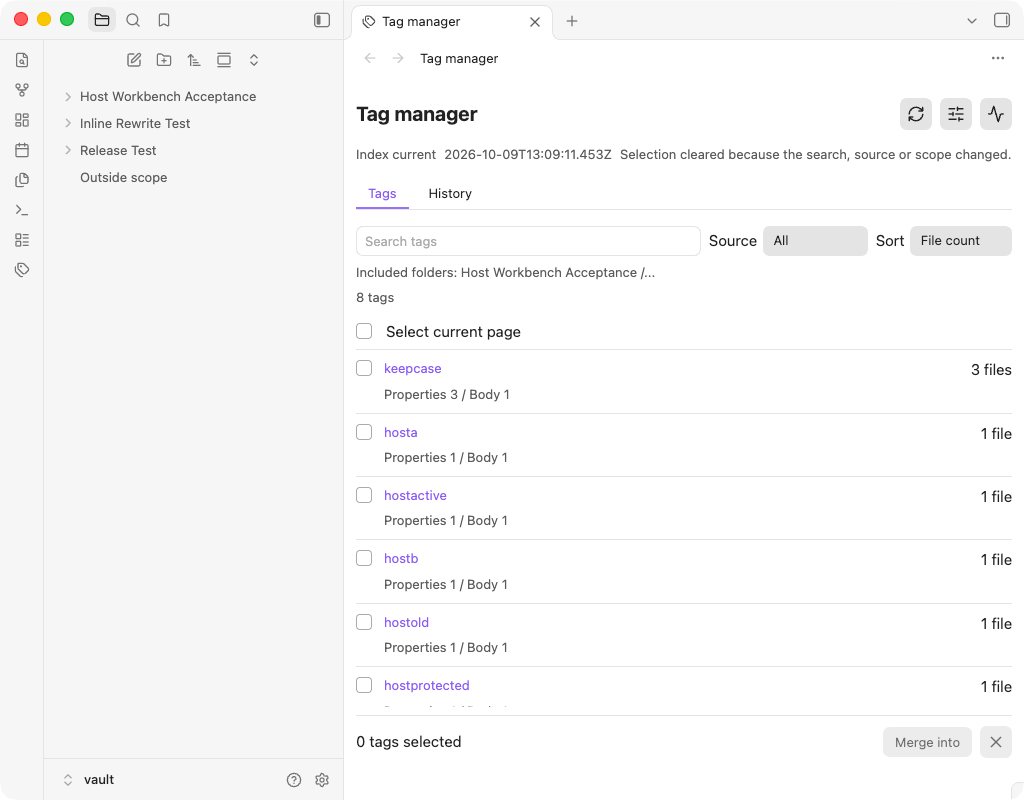 Tag manager in isolated Obsidian 1.14.4