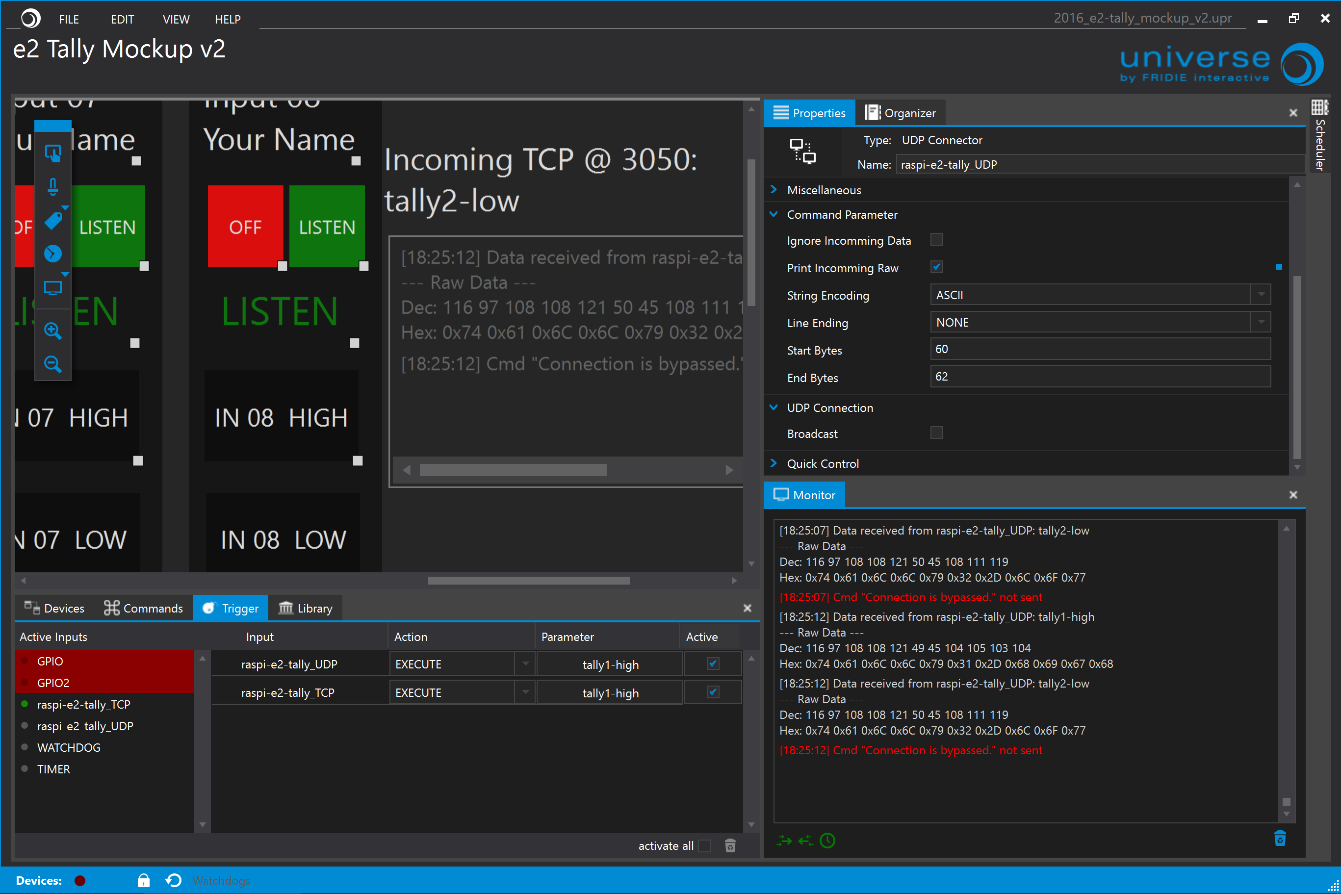 Universe TCP/UDP Tally Device